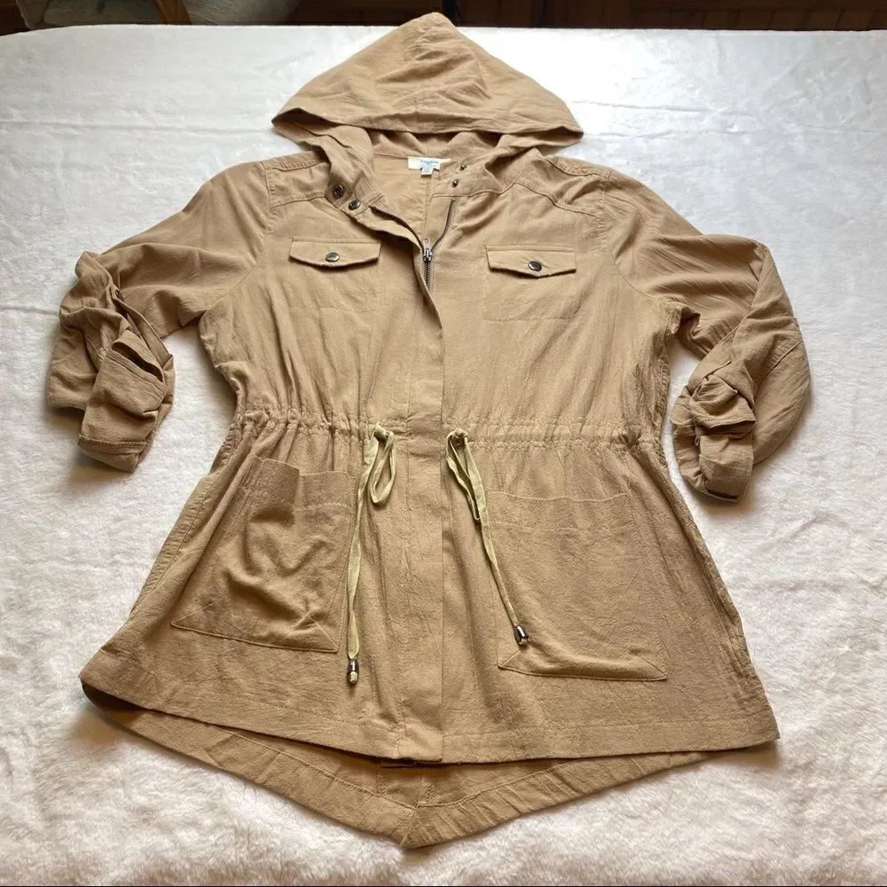 Hayden Los Angeles Khaki Hooded Jacket Size Small